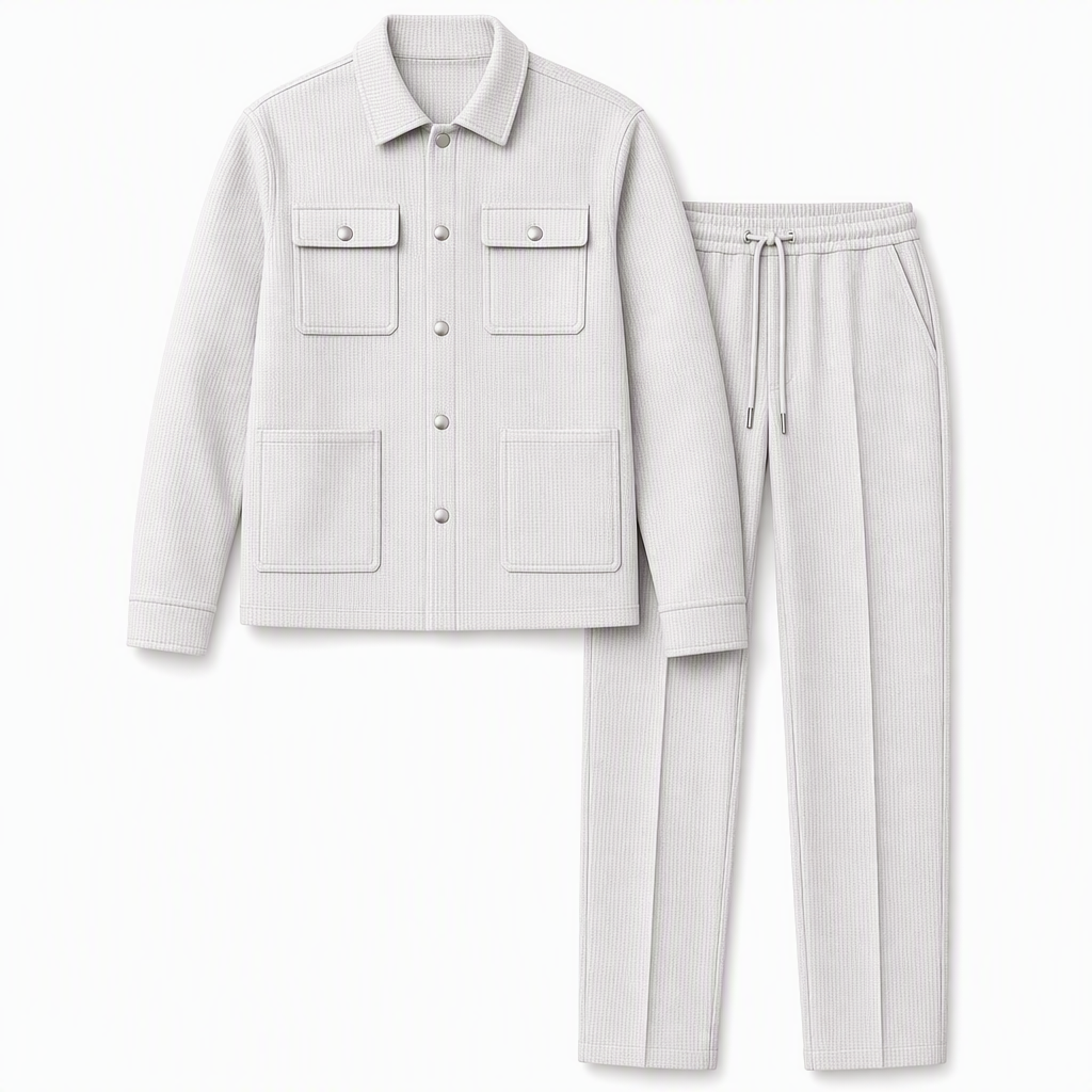 ⏰ 💖Black Friday Mega Deal – 50% off!💖✨Men's Casual Waffle Knit Jacket and Pants Set